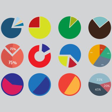 Infographic elemanları, pasta grafiği simgesi, iş öğeleri ve istatistiklerini ayarla