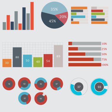 Infographic öğeleri. İş diyagramları ve grafikleri