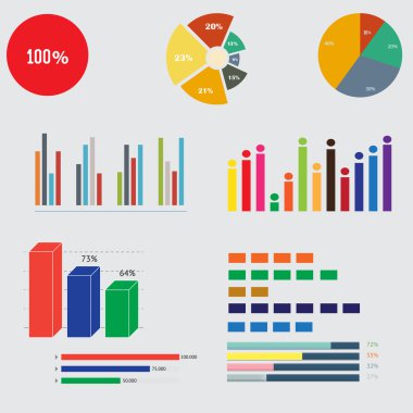 Infographic öğeleri. İş diyagramları ve grafikleri