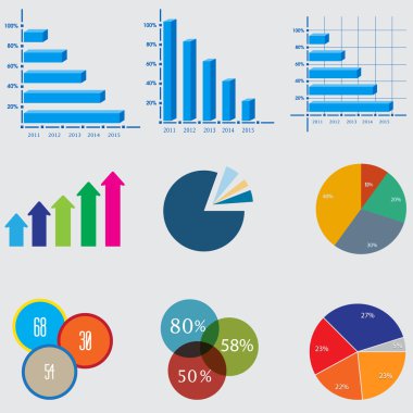 Infographic öğeleri. İş diyagramları ve grafikleri