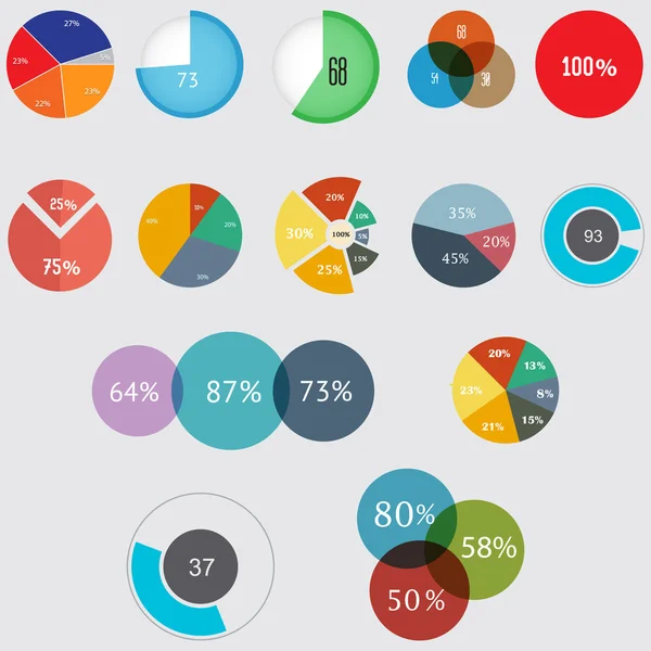 Infographic Elements, pie chart set icon, business elements and statistics — Stock Vector