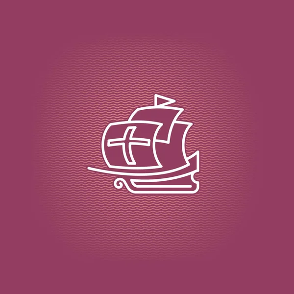 Yelkenli Gemi Galleon Basit Logot Tipi — Stok Vektör