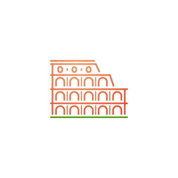 Διανυσματικό Γραμμικό Απλό Λογότυπο Κολοσσαίου Εικονογράφηση Αρχείου
