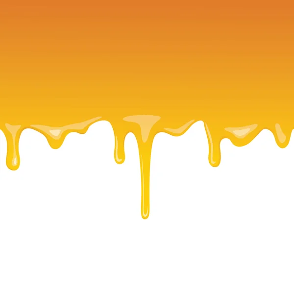 Vector dripping honey on a white background. — Stock Vector