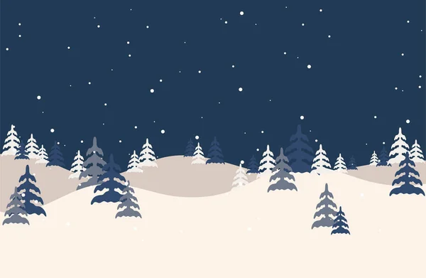 Paisaje Invernal Ilustración Del Bosque Vectorial Navidad Nieve Naturaleza Fondo — Vector de stock
