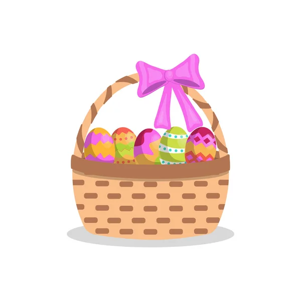 Pasen Mand Met Gekleurde Eieren Geïsoleerd Witte Achtergrond Voorraadvector Illustratie — Stockvector