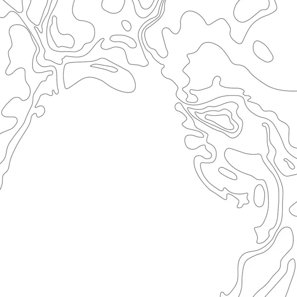 Línea Negra Del Mapa Topografía Senderismo Montaña Concepto Mapa Topográfico — Archivo Imágenes Vectoriales