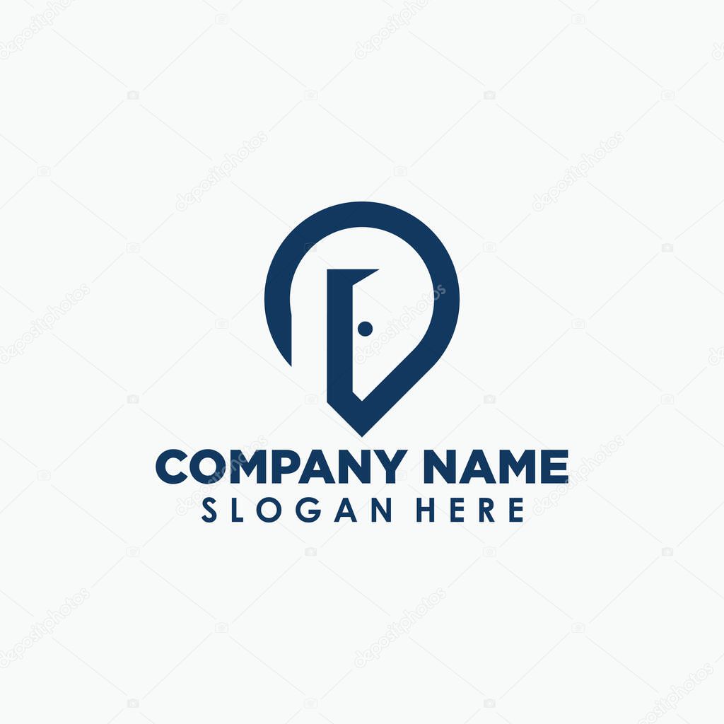 Door point logo design template, interior brand company logo