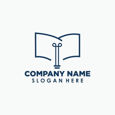 Ampul ve kitap logosu şablonu, akıllı eğitim logosu tasarım şablonu