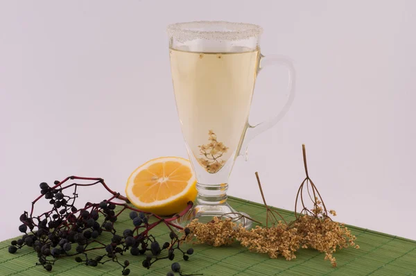 Elderberry Tea with Lemon — Stock Photo, Image