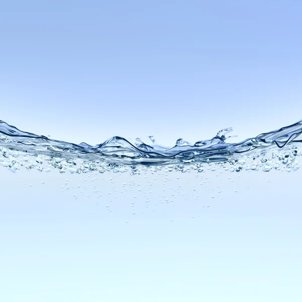 Water surface with splashes and air bubbles — Stock Photo, Image