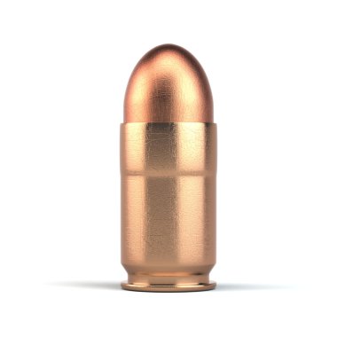 tabanca mermi üzerinde beyaz izole