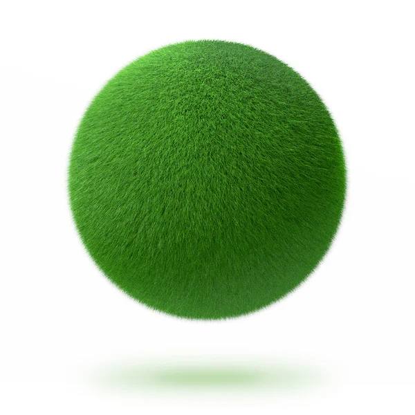 Sphère verte ou boule couverte d'herbe — Photo