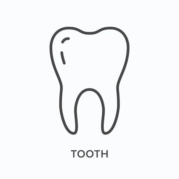 Tandvlak pictogram. Vector schets illustratie van deuk. Zwart dun lineair pictogram voor stomatologie — Stockvector
