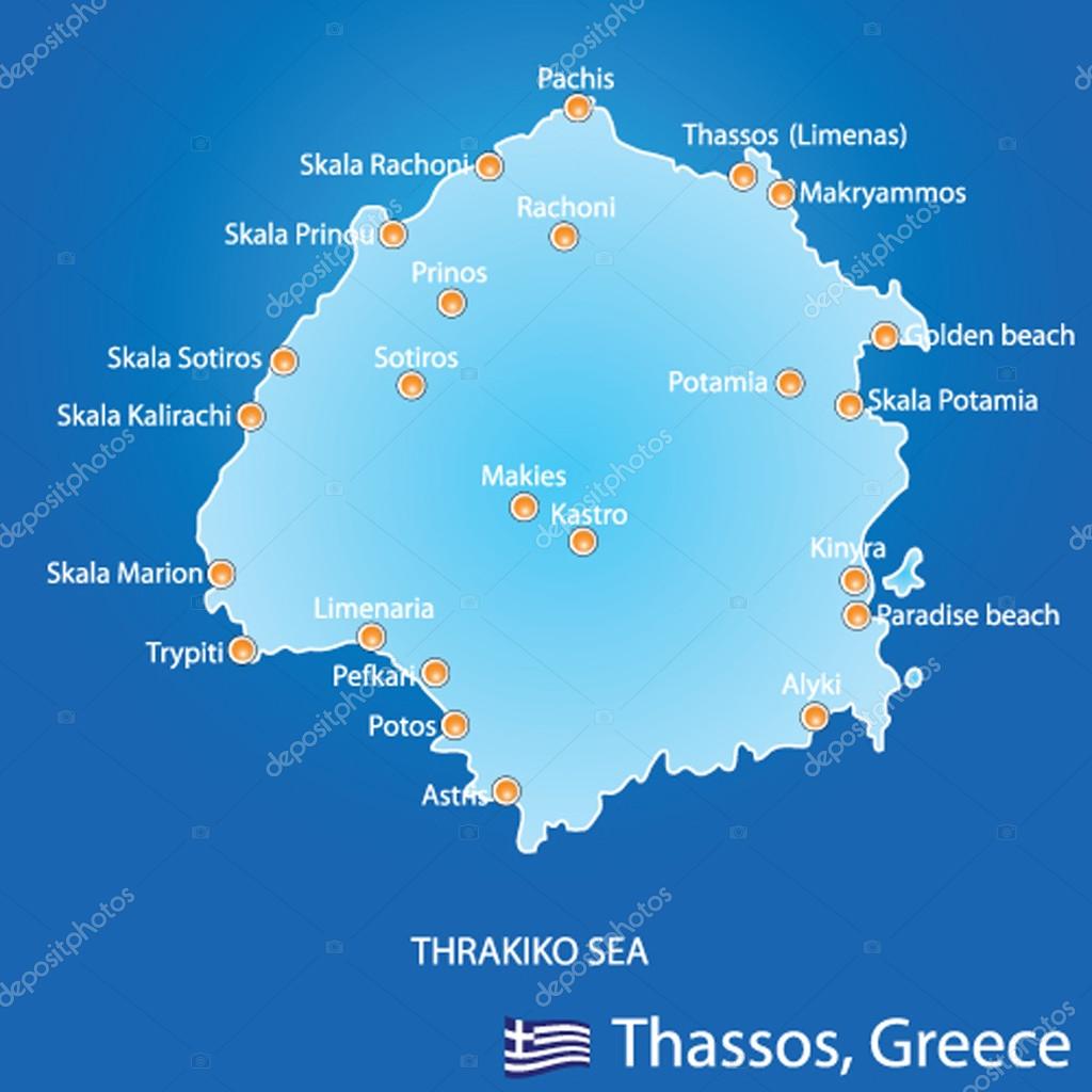 Thassos Karta | Karta