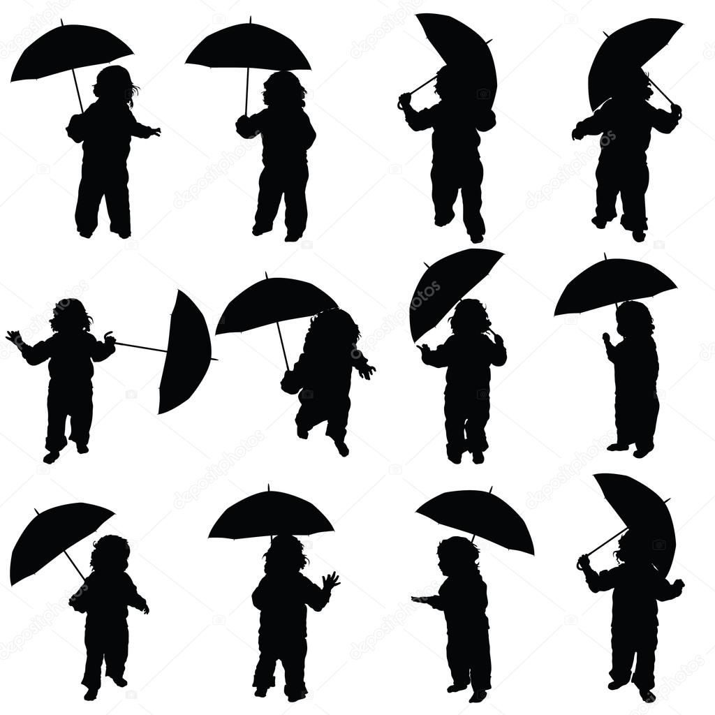 Silhouette Kind Regenschirm
