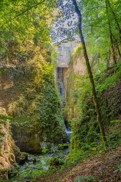 Les Planches Montagne Francia 2020 Veduta Delle Cascate Delle Langouette — Foto Stock