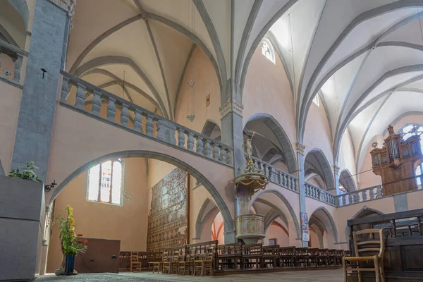 Orgelet 2020 Vista Para Dentro Igreja Nossa Senhora Assunção Orgelet — Fotografia de Stock