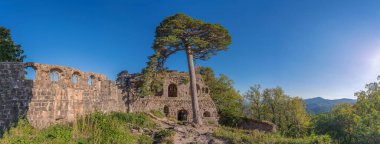 Heiligenstein, Fransa - 09 01 01 2020: Landsberg Kalesi 'nin kalıntıları