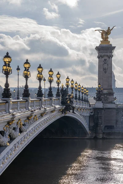 Paris France 2020 Quays Seine Dettagli Del Ponte Alessandro Iii — Foto Stock