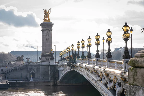 Paris França 2020 Quays Seine Vista Hotel Inválido Ponte Alexander — Fotografia de Stock