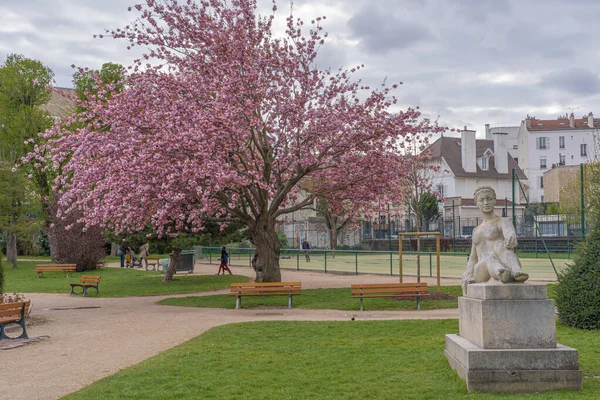 Asnieres Sur Seine Francia 2021 Maresciallo Square Joffre Colpo Vicino — Foto Stock