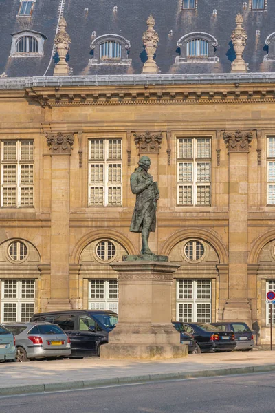Paris Frankreich 2021 Blick Auf Die Statue Des Marquis Condorcet — Stockfoto