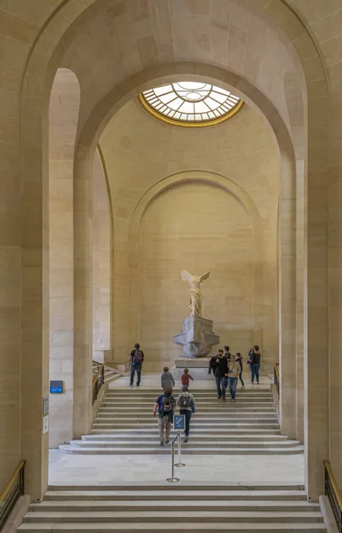 Parijs Frankrijk 2021 Louvre Museum Denon Vleugel Steegjes Met Schilderijen — Stockfoto