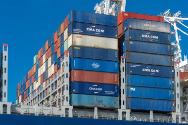 Le Havre, Fransa - 05: 30 2019: konteyner gemisi