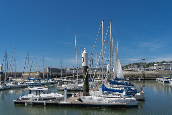 Le Havre, France - 05 30 2019: The harbor. Joinville Cove
