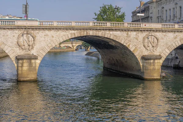 Paris Frankreich 2021 Blick Auf Die Brücke Saint Michel Vom — Stockfoto