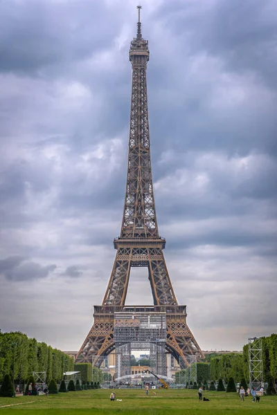 Párizs Franciaország 2020 Champ Mars Eiffel Torony Látképe Marsról — Stock Fotó