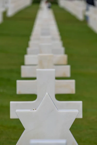 Colleville Sur Mer France 2021 Normandy American Cemetery Memorial White — 图库照片