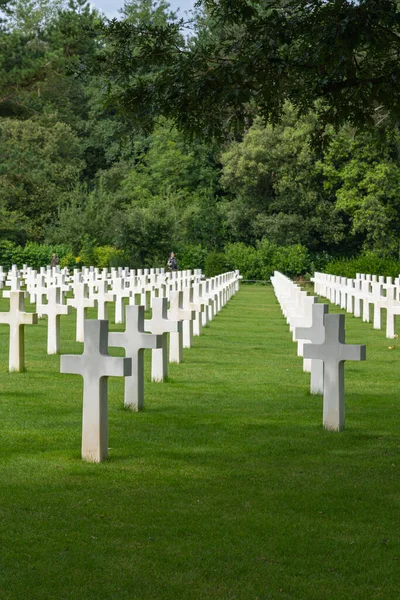 Colleville Sur Mer France 2021 Cimetière Mémorial Américain Normandie Croix — Photo