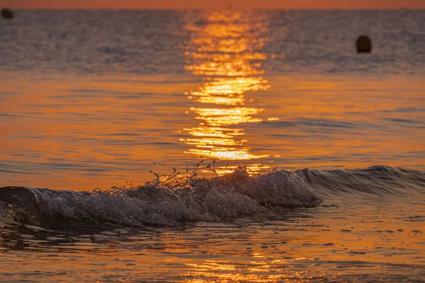 Langrune Sur Mer Francia 2021 Alba Sul Mare Dalla Spiaggia — Foto Stock