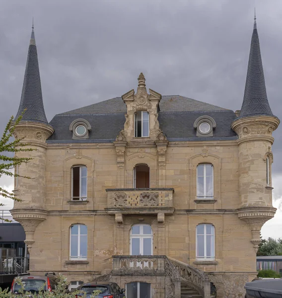 Asnelles Sur Mer Γαλλία 2021 Ένα Τυπικό Σπίτι Πυργίσκους Κατά — Φωτογραφία Αρχείου