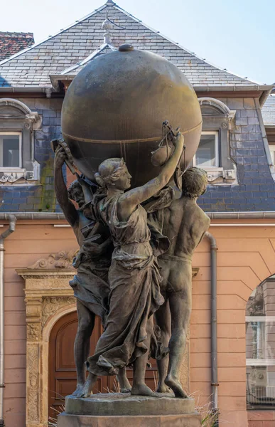 Colmar Francia 2021 Museo Bartholdi Estatua Bronce Los Grandes Partidarios — Foto de Stock