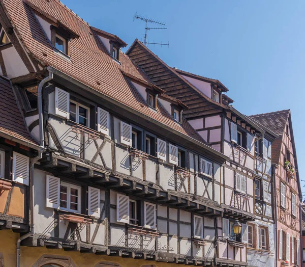 Colmar França 2021 Casas Típicas Fachadas Coloridas Centro Cidade — Fotografia de Stock