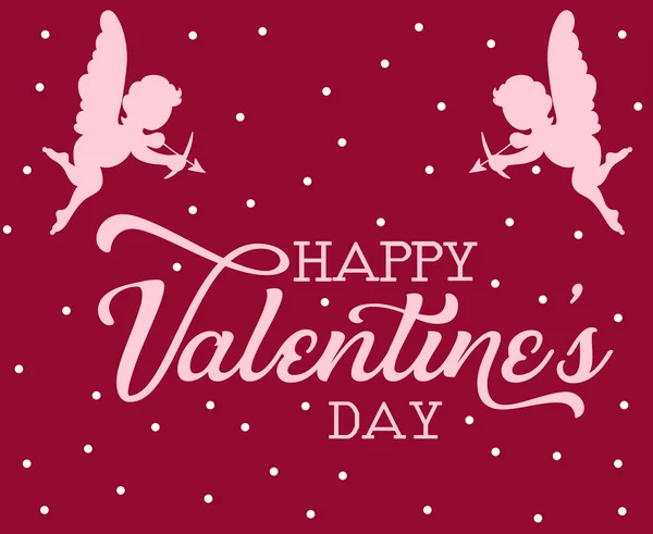 Feliz Santo Valentine Day Angle Sym Holiday Romantic Love — Vetor de Stock