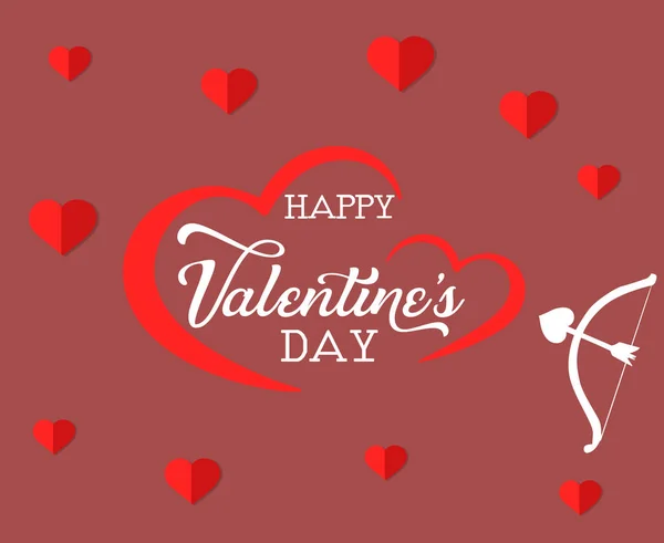 Την Ημέρα Του Αγίου Βαλεντίνου Αγάπη Και Καρδιές Ρομαντικές Διακοπές — Διανυσματικό Αρχείο