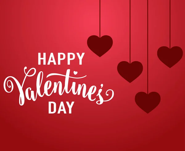 Happy Valentine Day Γράμματα Κόκκινη Καρδιά Free Vector — Διανυσματικό Αρχείο
