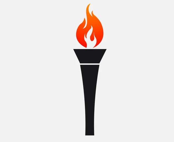 Огненный Факел Черный Вектор Абстрактный Дизайн Пламени Иллюстрации Фоном Серый — стоковый вектор