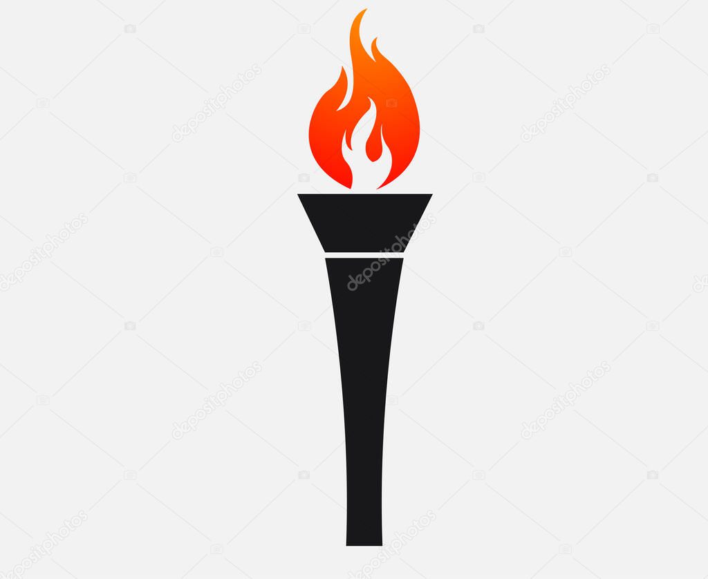 design torch fire abstract illustration flame vector on Gray Background