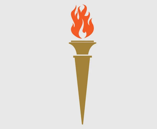 Ілюстрація Смолоскипу Flaming Flame Gray Background — стоковий вектор