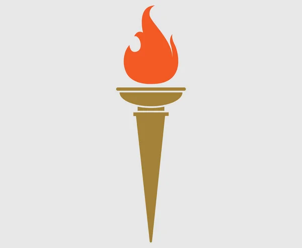 Torch Icon Flame Vector Illustract Abstract Design Background Gray — 스톡 벡터