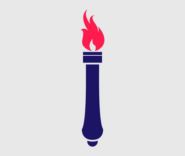 Pochodeň Olympijské Ikony Červený Plamen Vektor Ilustrace Abstraktní Design Pozadím — Stockový vektor