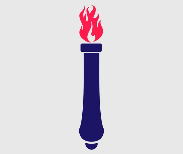 Torcia Olimpica Blu Simbolo Illustrazione Disegno Astratto Sfondo Grigio — Vettoriale Stock