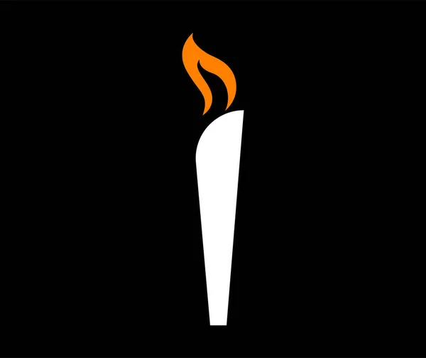 Bílá Pochodeň Oheň Design Plamen Abstraktní Ilustrační Vektor Pozadí — Stockový vektor