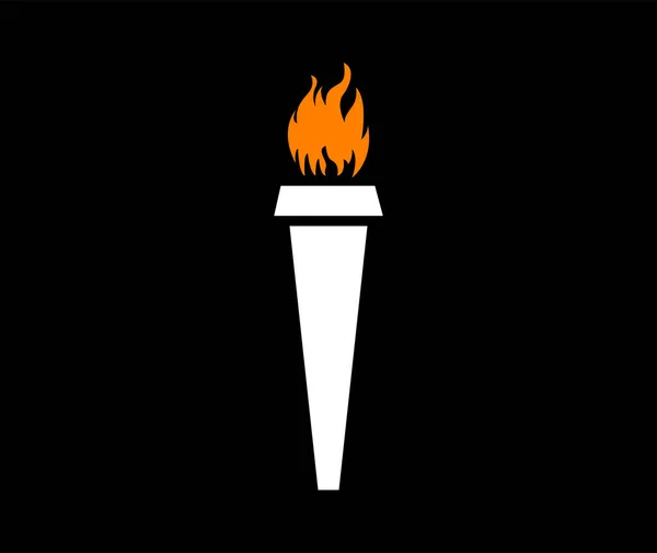 Pochodeň Požární Design Abstraktní Ilustrační Vektor Plamene Pozadí Černá — Stockový vektor