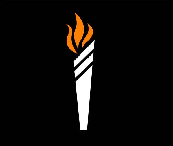 Pochodeň Olympijské Hry Bílé Znamení Abstraktní Ilustrační Design Pozadí Černá — Stockový vektor